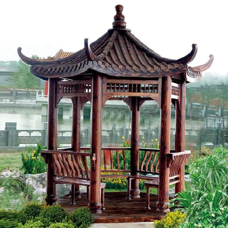 凉亭 别墅户外庭院花园仿古休闲亭子 园林古建仿古工程六角凉亭
