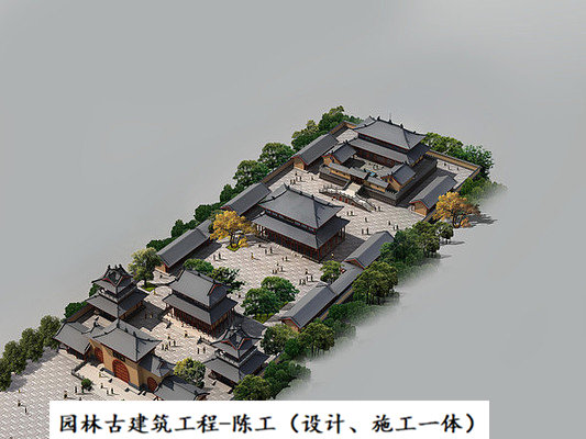 天王殿设计cad图纸 寺庙古建寺庙规划效果施工图 宋式古
